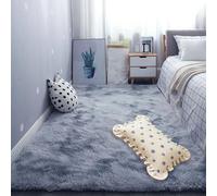 Alfombras de Habitacion 120 x 130 cm Super Suaves de La Pelusa Tapete Quarto Carpet Rugs Ntemporal Elegante para Exterior Pasillo, Gris Claro