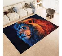Alfombras de Habitacion Cachemira Sintética 100x150 cm Impreso 3D LeóN Colorido Alfombras Lavables en Lavadora Respaldo Antideslizante Adecuado para Mesitas de Noche áreas para Mascotas