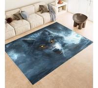 Alfombras de Habitacion Cachemira Sintética 100x150 cm Impreso 3D Lobo RíO Creativo Alfombras Lavables en Lavadora Respaldo Antideslizante Adecuado para Mesitas de Noche áreas para Mascotas