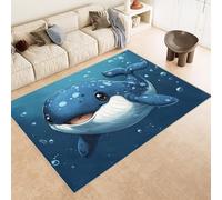 Alfombras de Habitacion Cachemira Sintética 50x80 cm DelfíN Lindo Burbujas Impreso 3D Alfombras Lavables en Lavadora Respaldo Antideslizante Adecuado para Mesitas de Noche áreas para Mascotas