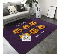 Alfombras de Halloween - Alfombra de Halloween Happy Pumpkin A de 5 x 7 pulgadas para sala de estar y dormitorio, alfombra suave, lavable, antideslizante, alfombra de piso para interiores, decoración