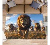 Alfombras de león para dormitorio, sabana africana, decoración del hogar, alfombras del orgullo del león para sala de estar, alfombra lavable para habitación de niños y niñas, alfombra antideslizante