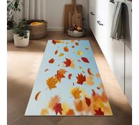 Alfombras de Pasillo Larga 40 x 120 cm Naturaleza Hojas Arce Sencillez Alfombra de Pasillo de Lujo, Antideslizante, Suave, Lavable, Para Entradas, Pasillos, Dormitorio, Lavandería, Cocina, Azul Claro