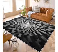 Alfombras de Pelo Corto 180x240 cm GeometríA AbstraccióN VóRtice Alfombra de Franela Suave, Respaldo Antideslizante Efectos Visuales Alfombra Interior para Sala Habitación y Cuarto Infantil