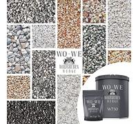 Alfombras de piedra W730 Grava de mármol + Resina epoxi - Nero Ebano Negro 1-4mm -2qm