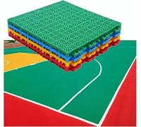 alfombras de piso, Tapetes modulares entrelazados de 12 pulgadas for canchas de baloncesto y bádminton, antideslizantes y resistentes al desgaste, 10 unidades(Blue)