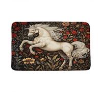 Alfombras De Puerta Rustic Western Animal Horse Vintage Flowers Boho Modern Aesthetics Puerta Mat Suaves Alfombra Interior De Bienvenida Antideslizante Carpet para Hogares Pasillos 60X40Cm