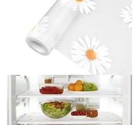 Alfombras de Refrigerador Antiincrustante, 30×300cm Alfombrillas Nevera EVA Antideslizante Antimoho Lavables Multifuncional Alfombrillas de Refrigerador para Cajones Mostrador de Cocina (Margarita)