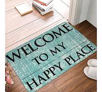 Alfombras De Regreso A Mi Lugar Feliz Muy Suave Estera Interior Suave Bienvenida Alfombra para Oficina Pasillo Salón 60X40Cm