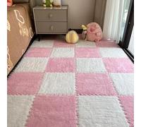 Alfombras de retazos, alfombra de espuma de rompecabezas de felpa, azulejos antideslizantes con acolchado para uso en interiores