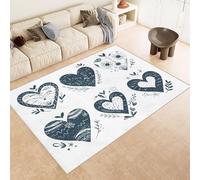 alfombras de Salon 140x200cm Geometría En Forma De Corazón alfombras pequeñas Cubierta Decorativa Microfibra Suave Lavable Antideslizante para Dormitorio salón Pasillo fácil EL1680