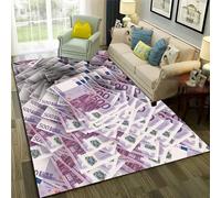 Alfombras De Salón Supersuaves 3D Dólar Euro Moneda Billete Dinero Impresas Para Dormitorio, Hogar, Decoración De Habitación, Sofá 200 X 300 Cm - Que No Se Desprende: Ecológico, Antides /9319570548399