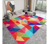 Alfombras de Salón Triángulos Geométricos Patrón Cuadrado 140 x 200 cm Alfombrilla, Color Suave Pelo Corto Lavable Antideslizante Alfombra - para Dormitorio Comedor Salon Decoración del Hogar