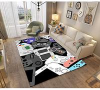 Alfombras Dormitorio Juvenil Chico Chica Infantiles Niño Adulto Juegos 3D Gamer Video Alfombras De Habitacion Rectangular Lavables Grandes Pequeñas Alfombras Salon (Negro Blanco,100x150 cm)