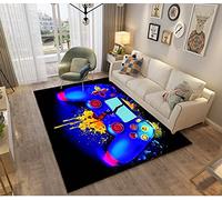 Alfombras Dormitorio Juvenil Chico Chica Infantiles Niño Adulto Juegos 3D Gamer Video Alfombras De Habitacion Rectangular Lavables Grandes Pequeñas Alfombras Salon (Azul,80x120 cm)