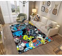 Alfombras Dormitorio Juvenil Chico Chica Infantiles Niño Adulto Juegos 3D Gamer Video Alfombras De Habitacion Rectangular Lavables Grandes Pequeñas Alfombras Salon (Color,100x150 cm)