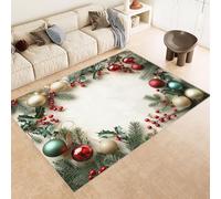 Alfombras Dormitorio Lavable 180x240 cm Navidad Corona Campanas Impresión 3D Antideslizante Alfombra Línea Corta Tapetes Para Sala Estar Salón Té Finca Rural Al Aire Libre (Reducción de Ruido)