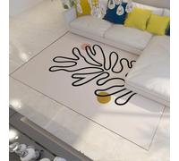 Alfombras en Blanco y Negro Alfombra 200x300cm Sala de Estar Henri Matisse Minimalismo Grande Lavable a máquina área Amarillas Rosas para Dormitorio Antideslizante Comedor Baño Habitación