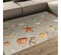 Alfombras Estrellas mar costeras salón 60x120 Dormitorio Conchas Playa Antideslizantes Blandas Suelo Comedor guardería hogar 3D estética