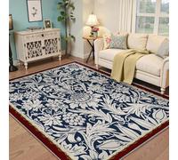 Alfombras Florales Vintage Azul y Blanca, Alfombra Lavable de Granja, Flores de Uvas, Hojas de UVA, Alfombra Suave para salón, Antideslizante, Pelo bajo, Pelo bajo 160x200cm