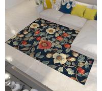 Alfombras Florales Vintage Estar botánica Lavable universitaria Antideslizante Pelo bajo Grande Fina Suave fácil Limpiar Comedor Dormitorio 120x180cm