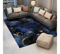 Alfombras Galaxia Profunda Estrellas Planetas Espacio Lavable Alfombra Pelo Corto Franela Suave Antideslizante tapete salón Cuarto de Juegos Alto tránsito 60x90cm