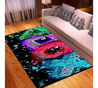 Alfombras Gamer Gaming Anime Habitacion Juvenil Chico Chica Infantiles Pelo Corto Grande Pequeñas Alfombras Salon Baño Modernas Alfombras Videojuegos Lavable Vinilo (Rojo Azul,120x180 cm)