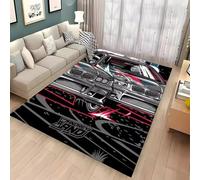 Alfombras Habitacion Infantil Clásico Auto Grafiti Carreras 3D, Decoración de áreas de Juegos para Niños Adolescentes, Alfombra Antideslizante para Sala de Estar, Zona de Sofá, 100x150 cm, Color 5