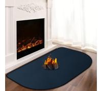 Alfombras ignífugas para chimeneas, 60 x 40 x 0,1 cm, para estufas de leña, interiores y exteriores, protege los suelos de chispas y brasas color azul