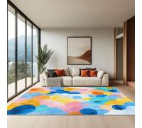 Alfombras Impresa Abstracto Bloques De Colorful Geometría Nubes. Alfombra De La Habitación, Colorful Alfombra Sala De Estar Dormitorio Y Hogar - Lavable a máquina Tacto Suave 140 x 200 cm
