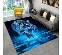 Alfombras Infantiles Niños Niñas Adolescentes Animales 3D Leopardos Bosques Tigres Mundo Submarino Peces Tropicales Paisaje Antideslizantes Alfombra para Salas de Estar Baños, 100x120 cm, Color 5