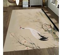 Alfombras japonés Ukiyo-e botánica Floral Ave grulla Mariposa Lavable Antideslizante Pelo Corto Suave sin desprendimiento Alfombra salón Dormitorio Entrada tapete 180x270cm