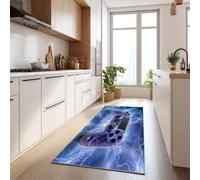 Alfombras Largas Pasillo Controlador Juego Efecto Explosión Alfombra Modernas Suave Pelo Corto Antideslizantes para Decorativa Metros Salón Habitación Infantil Comedor, 60 x 120 cm, Azul Violeta