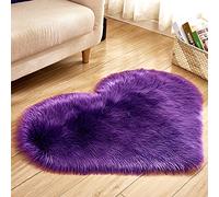 Alfombras lavables para dormitorio, imitación de piel de oveja, alfombras de lana peluda, textiles para el hogar (morado, talla única)