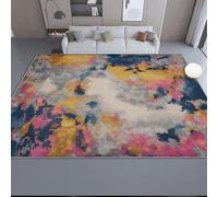 Alfombras Lavables para Sala de Estar 50 x 80 cm - Abstracto Angustiado Arte Alfombra de Franela Suave con Reverso Antideslizante, Ideal para Dormitorio Comedor Cocina u Oficina Multicolor