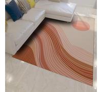 Alfombras Mediados Siglo salón Lavables Abstracta Sun Mountain Bohemia Antideslizante Pelo bajo moqueta Suave Dormitorio Oficina casa Suelo 160x230cm