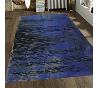 Alfombras Monet Willow Reflections para Sala de Estar Grande Alfombra 60x120cm Suave Pila Baja Antideslizante Azul Profundo y Negro amigable Mascotas niños Dormitorio Comedor Cocina