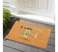 Alfombras Monograma De La Letra Inicial F del Girasol Resistente A La Suciedad Bienvenida Alfombra Personalizada Franela Alfombras para Pasillo Oficina Fiesta 60X40Cm