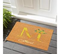 Alfombras Monograma De La Letra Inicial M del Girasol Suave Alfombra Exterior para Puerta Decorativa Franela Alfombras para Hogares Oficina Cocina 60X40Cm