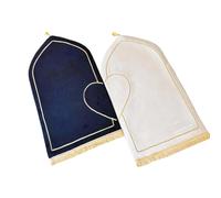 Alfombras musulmanas románticas con diseño de medio corazón, paquete de 2 alfombras antideslizantes con respaldo para parejas, juego de alfombras de oración, alfombras de adoración, alfombra de de