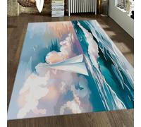 Alfombras náuticas 100x150 Alfombra veleros Zona oceánica Alfombra salón Alfombra Antideslizante Pelo bajo Lavable Olas costeras Sky tapete Entrada Respaldo Goma