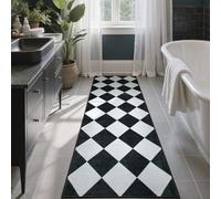 Alfombras Negras Antideslizantes para lavandería y Cocina, diseño Moderno de Enrejado, Resistentes a Las Manchas, 2 x 6