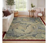 Alfombras Oriental Elegance Alfombra de Hoja de acanto Gran Lavable de Pelo bajo Salón Cocina bajo Fregadero Felpudo de Puerta Decoración Antideslizante 120x150cm