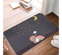 Alfombras Oso Panda Bubu Dudu Lavable En Lavadora Estera Interior Suave Bienvenida Alfombra para Dormitorio Jardín Oficina 60X40Cm