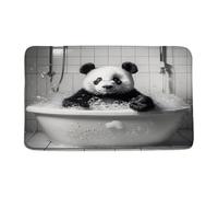 Alfombras Panda White Y Negro Súper Absorción De Agua Alfombras De Baño Muy Suave Franela Carpets para Jardín Comedor Oficina 60X40Cm