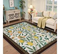 Alfombras para salón Alfombra Lavable Grande Resistente a Manchas Zona de Pelo bajo Granada Fruta Hoja Fresca Comedor Oficina en casa habitación del bebé Dormitorio rústico la Granja 160x230