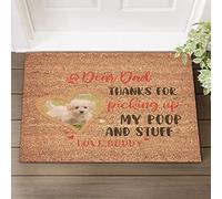 Alfombras Querido Papá, Gracias por Recoger Mi Caca Y Mis Cosas. Impermeable Alfombra Exterior para Puerta Resistente A La Suciedad Franela Alfombras para Dormitorio Pasillo Comedor 60X40Cm