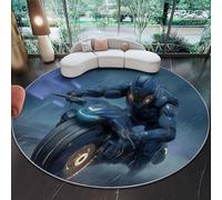 Alfombras Redondas 180 cm - Deportes Ciencia Ficción Motocicletas Alfombras para Sala De Estar, Azul Oscuro Alfombra Circular Antideslizante y Lavable para Interiores Habitación Infantil Dormitorio