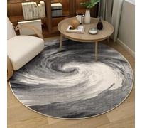 Alfombras Redondas Abstracto Gris Beige Tapetes para Sala Habitación Infantil Suave Interior Exterior para Jardín Terraza Balcón Decorativa Lavable Alfombra 40cm