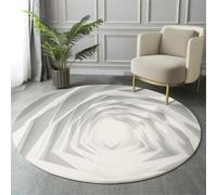 Alfombras Redondas Blanco 100cm, Alfombra Círculo Geometría Espacio Tridimensional Franela Suave, Alfombra Futurismo Arquitectura Antideslizante Pelo Corto, para Dormitorio Comedor Sala de Estar